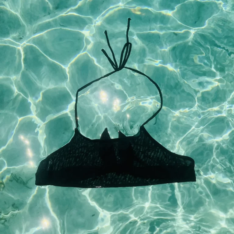 Black Mia Top, a square crop bikini designed for smaller busts.