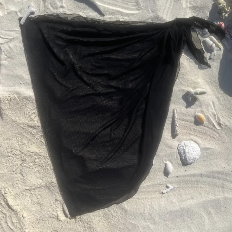 Stylish Shanay Short Tie Side Sarong in breathable, quick-drying fabric for summer style.